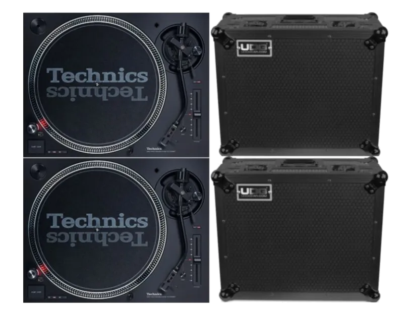 Technics SL-1210 MK7 SET Black + 2x UDG Flight Case Turntable Black