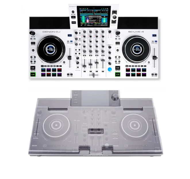 Denon DJ SC LIVE 4 WHITE Limited Edition + Decksaver Denon DJ SC LIVE 4 Cover