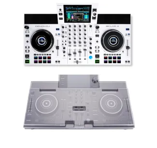Denon DJ SC LIVE 4 WHITE Limited Edition + Decksaver Denon DJ SC LIVE 4 Cover