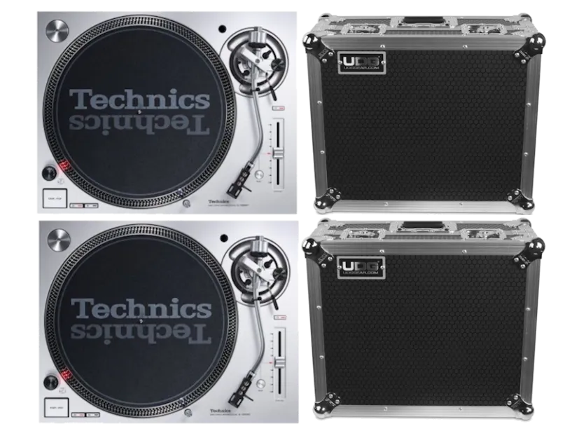 Technics SL-1200 MK7 SET + 2x UDG Flight Case Turntable Silver